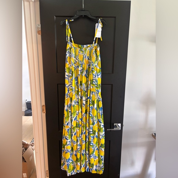 Kenny Flowers The Positano Resort Dress Lemon Print tie tank maxi sundress NWT - Picture 8 of 12